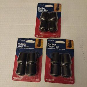 Softtouch Rubber Chair Tips 22mm 2.50cm Black 3 Packs Of 4 Pieces-NEW